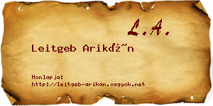 Leitgeb Arikán névjegykártya